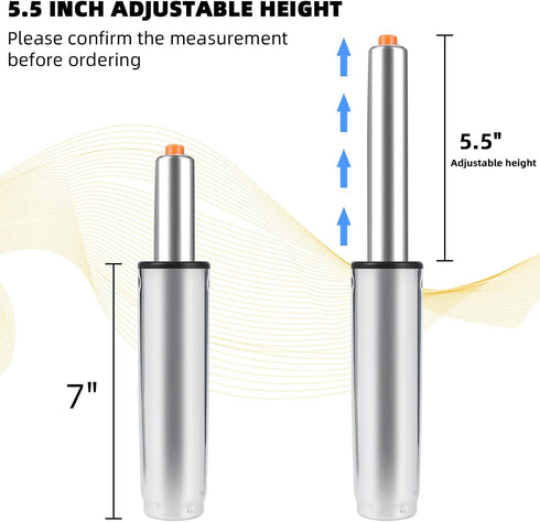 Office Chair Cylinder Replacement, 5.5 inch Long Extension Stroke Adjust Universal Size Fits Most Office Chair,Heavy Duty Gas Cylinder for Chairs by PROFECTUS