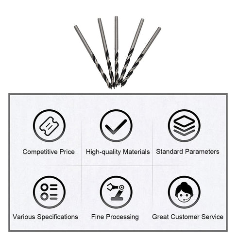 Brad Point Drill Bits 3mm (1/8") Wood Drill Bit Set, High Carbon Steel for Woodworking