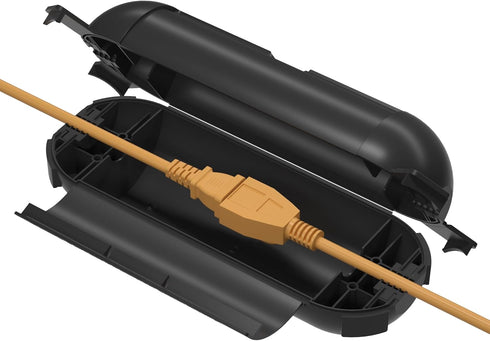 BN-LINK Outdoor Extension Cord Safety Cover, Weather Resistant Seal Housing with 4 Latches, Waterproof IP44, Black, 1