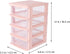 DOITOOL 4 Drawer Cube Storage Organizer, Plastic Makeup Organizer for Office Supplies, Desktop Storage Station, Pink