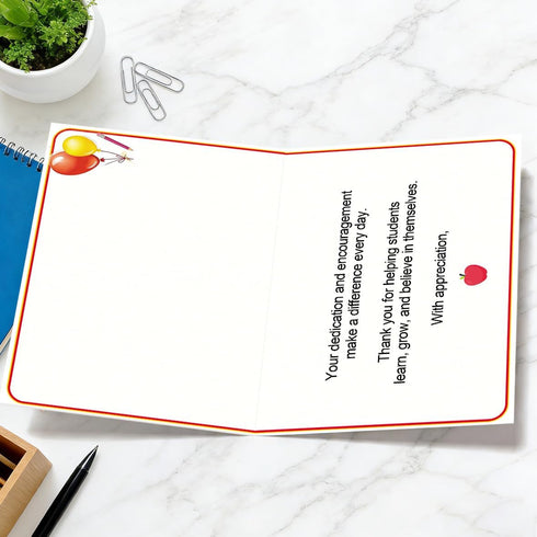 LiuuLi Funny Thank You Card, Cute Teachers Appreciation Cards Gift for School Staff Daycare Teacher, Teachers Day Gift
