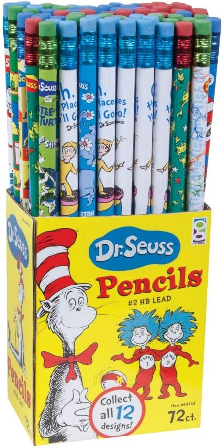 Raymond Geddes Dr. Seuss Assorted Number 2 Pencils for Kids (Pack of 72)