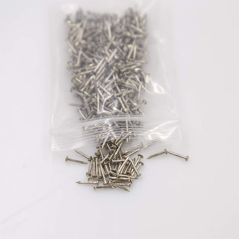 newlng 500PCS Tiny Round Head Nail Fasteners for String Art, 1 X 10mm/0.04"X0.4"(DXL), Silver Hand-Made Hardware