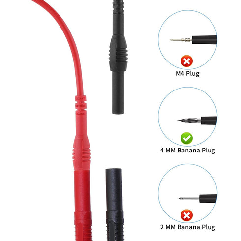 FdcLixuvol 2 Pack 4 mm Back Probe Kit, Flexible Spoon Back Probes Automotive Bendable Multimeter Test Pins Compatible