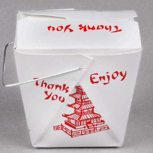 Pack of 15 PAGODA Chinese Take Out Boxes, 8 oz / Half Pint Party Favor