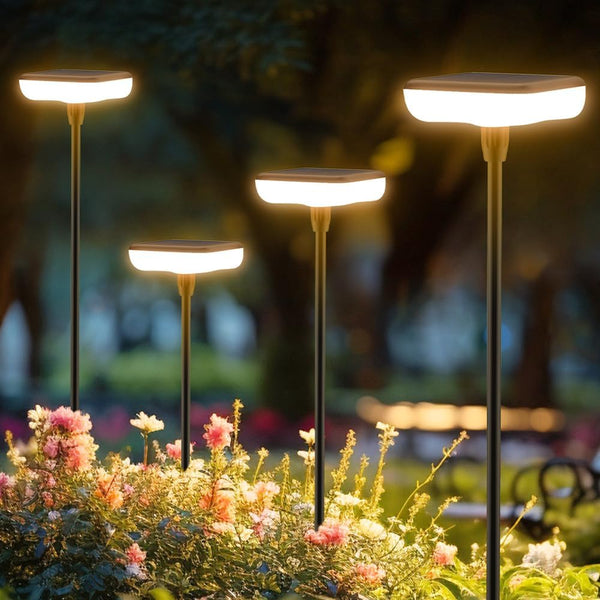 Ainostone Solar Lights Outdoor Garden 4 Pack Solar Pathway Light 31" Tall Solar