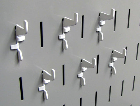 Wall Control Slotted Metal Pegboard Hooks Pack - Standard Hook - White for Pegboard and Tool Board