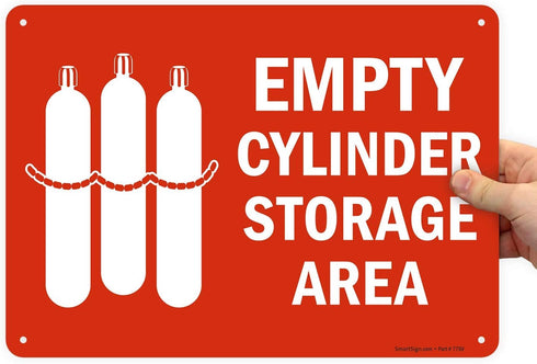SmartSign "Empty Cylinder Storage Area" Sign | 10" x 14" Aluminum