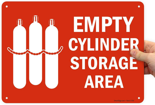 SmartSign "Empty Cylinder Storage Area" Sign | 10" x 14" Aluminum