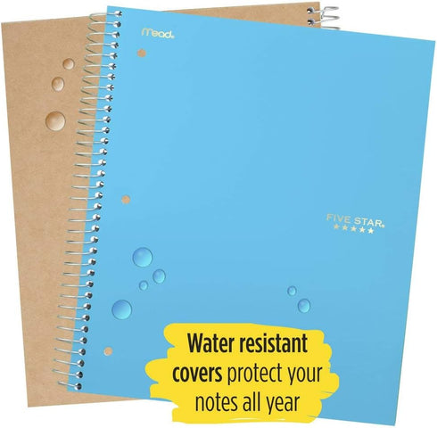 Five Star Spiral Notebook, 1 Subject, College Ruled, 100 Sheets, 11" x 8-1/2", Teal (72051)
