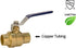 1" Sweat Solder C X C Brass Full Port Water Stop Shut Off Ball Valve, Heavy Duty for Copper Tubing (1-Pack)