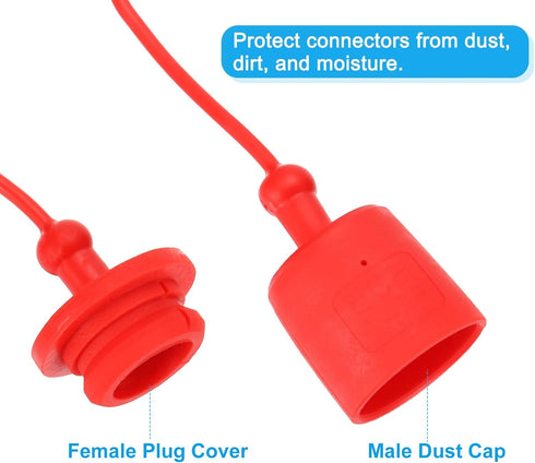 PATIKIL 1/4" ISO 5675 Hydraulic Coupler: Male Dust Cap and Female Plug Cover, 2 Set with Retention Ring