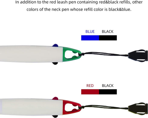 smttw 5-Pack Retractable Neck Pens with Lanyard, Dual Color Ink Ballpoint Pens for Nurses and Students