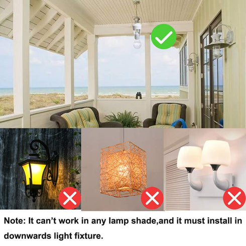 Taigeguang Socket,E26 E27 Bulb (3 Pack) Motion Sensor Light PIR Motion Screw Adapter Indoor Use Only, Auto On Off Night