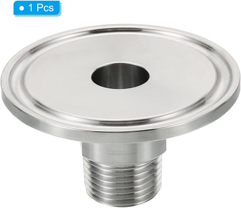 1.5 Inch 3/8" 304 50.5mm PATIKIL TC Tri Clamps Adaptor, Tri-Clover Fittings to NPT Male Sanitary Thread Adaptor