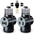 2 Pack Light Socket to Plug Adapter, Convert E26 Light Socket to 3-Prong Outlet Adapter and Light Bulb Socket (Black)