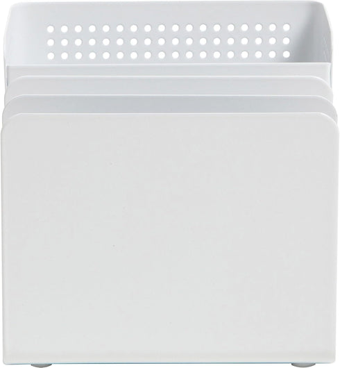 U Brands Modern Perforated Metal Sorter Cup, Desktop Organizer, White, 4.41 x 3.94 x 4.29 Inches