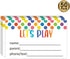 KONKAVA 50 3.5" 2" Multicolor Play Date Cards, x