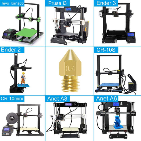 Aokin 22 Pcs MK8 3D Printer Nozzles 0.2mm to 1.0mm for Creality Ender 3/3 Pro/3 V2, Ender 5/5 Pro, CR-10/10S, Makerbot,