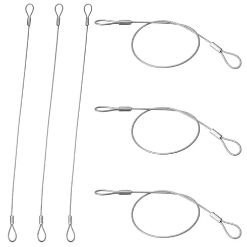 Xosjska 6 Pack Stainless Steel Cable with Loops, Luggage Lock Security Cable Vinyl