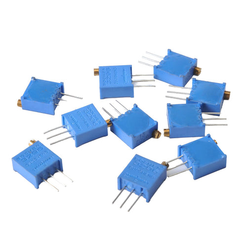 Fielect 10Pcs 5K Ohm Multiturn Trimmer Potentiometer - High Precision Variable Resistor 3296W Potentiometer