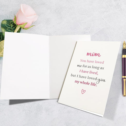 Supoeguk Heartfelt Mother's Day Card for Mom, Sweet Mom Birthday Card from Daughter Son, I Have Loved You My Whole Life