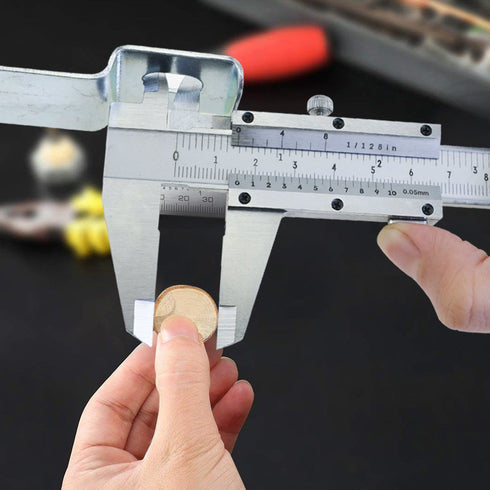 Vernier Caliper, 6 Inch/150mm Professional Micrometer, Stainless Steel Measuring Tool for Depth and Step Measurements