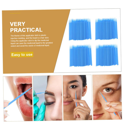 4 Pack Disposable Oral Applicator Beauty Brush Sticks Precision Cosmetic Swabs for Makeup Application Tattooing