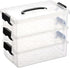 BTSKY 3 Layers Cute Dolphin Clear Plastic Pencil Box, Multipurpose Craft Storage Containers with Lid & Handle