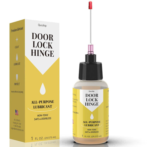 Qucship Door Hinge Lubricant 1 oz Needle Oiler, Upgraded Squeaky Door Hinge Lubricant