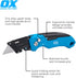 OX Tools Pro Heavy Duty Fixed Blade Folding Knife with Easy Change Blade Button - Quick Fold Action & Strong