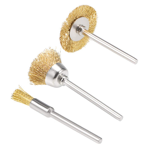 45 Pieces Brass Wire Brushes Set, Wheel Cup Pen Brush Polishing Attachment Kit for Dremel Grinder Rotary Tools (Gold)