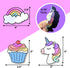 Magnetic Dry Erase Eraser Set for Whiteboard, 3 Pack Cute Design Unicorn, Cupcake and Rainbow