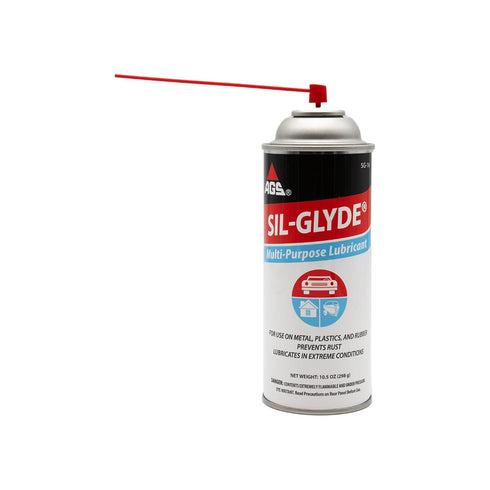 10.5oz. AGS Automative Solutions SIL-Glyde General Purpose Silicone Lubricant Spray for All Environments, Stops