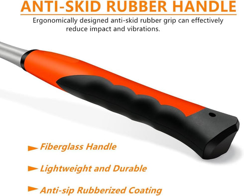 glorousamc Hammer,28oz Hammer Set Welding/Chipping Professional Slag Removal and Wire Brush Forged Steel Construction