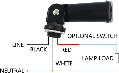 AC 120V Outdoor Photoelectric Sensor Switch, Dusk to Dawn Hard-Wired Light Control with Photocell and Swivel Mount