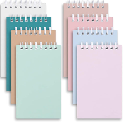 Ddaowanx Small Notebooks, 3x5 Pocket Spiral Notepads with Lined Pages, 8 Cute Colors for Work or School