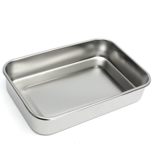 Stainless Steel Instrument Tray Organizer Holder with Lid and Handle Grip