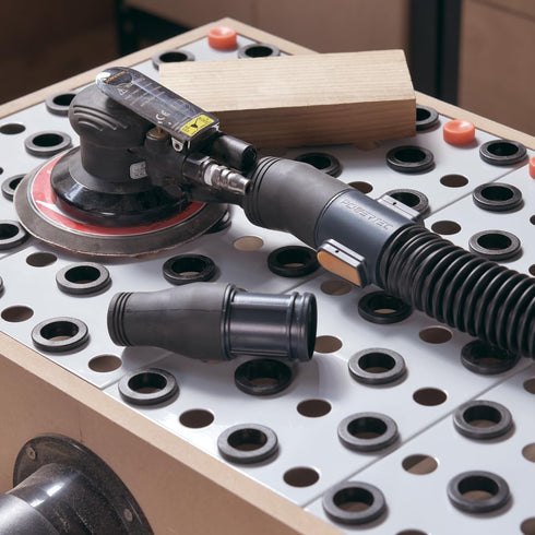 10 2 POWERTEC Power Tool Hose Kit with Vacuum Hose, Quick Change Adapters & Threaded Coupler Dust Collector Hose Kit