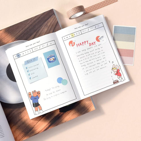 Monolike Happy and Lucky Diary, 6 Month Planner, Bubble Wash Academic Planner, Weekly & Monthly Scheduler