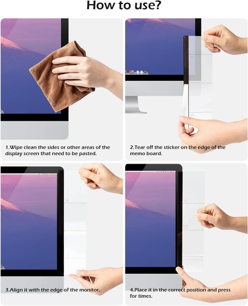 VEW STORE 2Pcs Monitor Memo Board Desk Computer Accessories Sticky Notes Holder Cute Office Supplies for Women Men