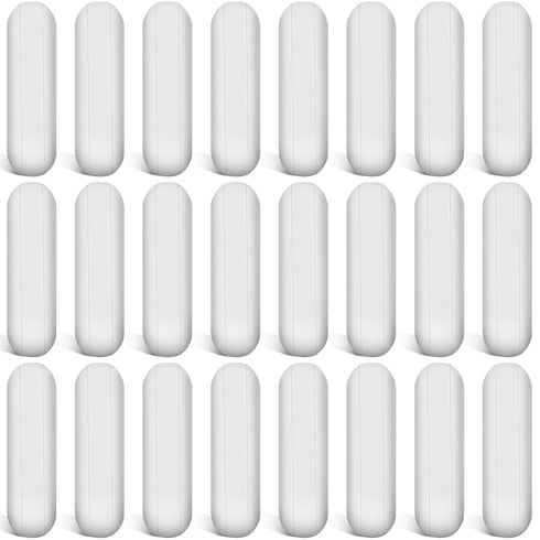 Weewooday 24 Pieces PTFE Magnetic Mixer Stirrer Bar, White Stainless Steel Laboratory Mixing Plate Magnet Stick