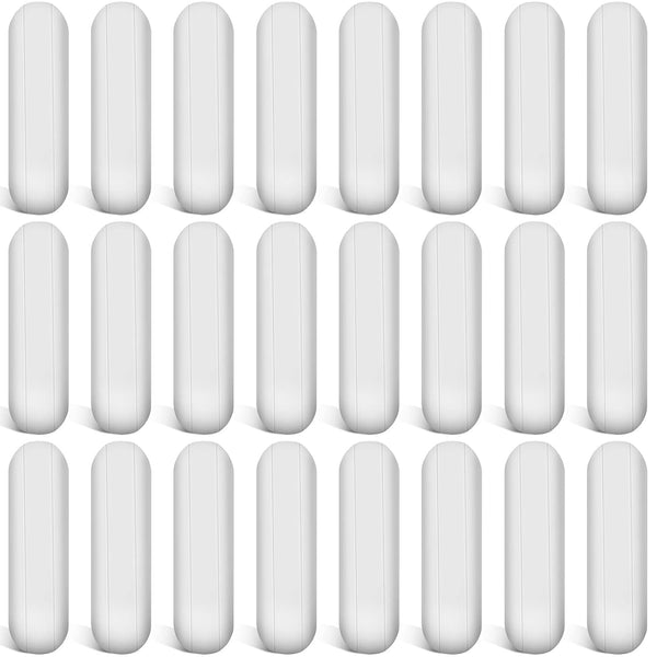Weewooday 24 Pieces PTFE Magnetic Mixer Stirrer Bar, White Stainless Steel Laboratory Mixing Plate Magnet Stick