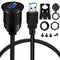 BATIGE Single Port USB 3.0 Male to Female AUX Car Mount Flush