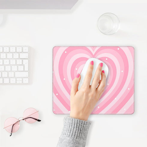 Pecfamly (9.4 x7.8 Inch) Cute Kawaii Cutecore Aesthetic Pink Girly Gaming Mouse Pad Small, Gamer Girl Room Decor Desk