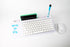 Glassboard Studio Glass Dry Erase Doodle Tray for Desktop Office Supply Storage - Includes 8 Markers and Eraser (White)
