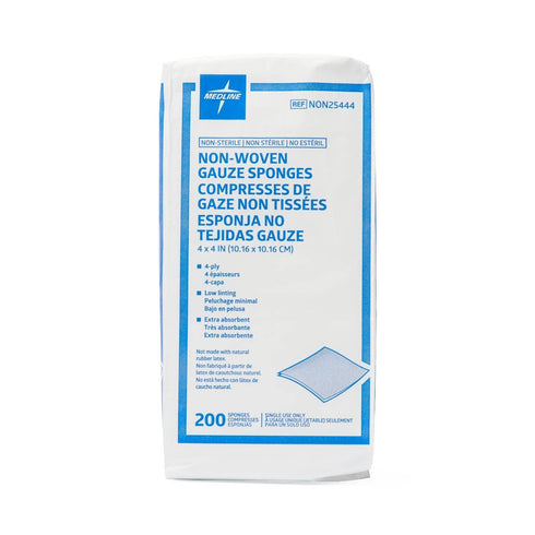 Medline NON25444 Avant Gauze, Non-Woven Non-Sterile Sponges, 200 Count, 4 X 4 Inch