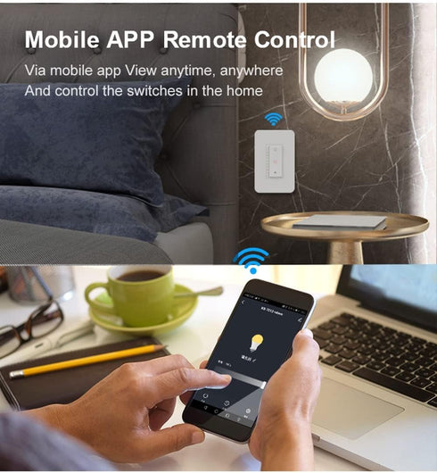Dimmer 3-Way/Single (3-Way Dimmer 1-Pack) Nexete Smart Wi-Fi Switch, Dim Lighting from Anywhere, in-Wall, Pole No Hub