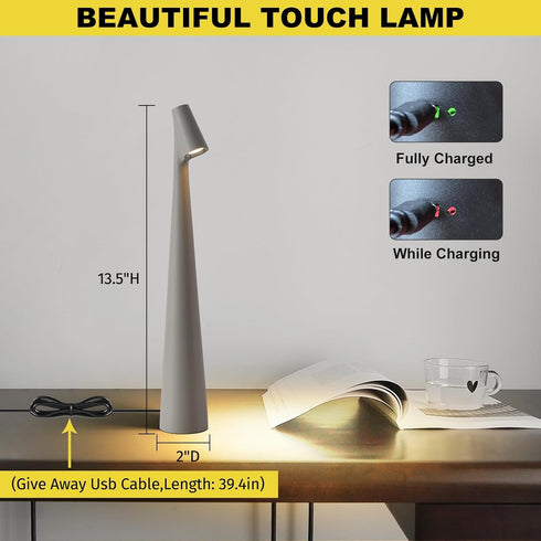 Lamps,3 Cordless Small Table Levels Brightness Portable Desk Lamp,Rechargeable Battery Lights for Outdoor, Restaurant