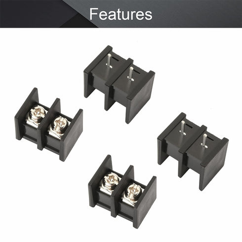 Fielect 20Pcs 300V 25A 10mm Pitch 2P PCB Screw Terminal Block Connector, Black